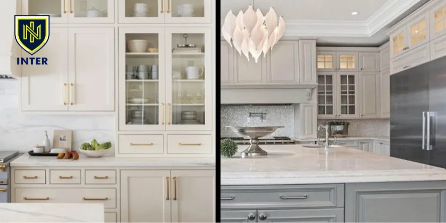 ترکیب کابینت کرم با رنگ‌های روشن