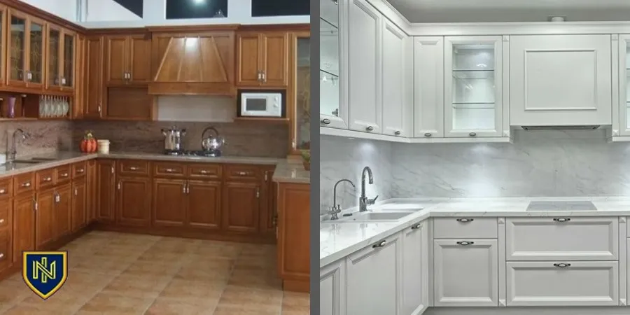 مقایسه قیمت کابینت وکیوم با کابینت روکش چوب 